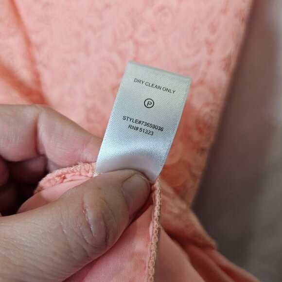 CeCe By Cynthia Steffe Pink Lace Dress Lined Short‎ Sleeve NO Pockets Size 6 - Picture 6 of 10